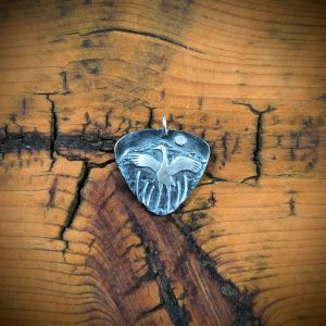 Small Crane and Moon Pendant