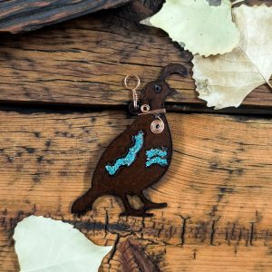 Turquoise Quail Ornament