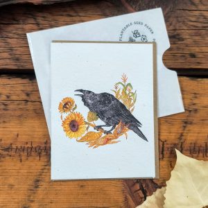 Raven Plantable Seed Notecard