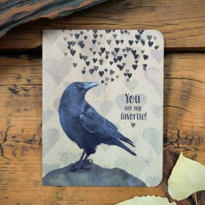 Crow & Hearts Notecard