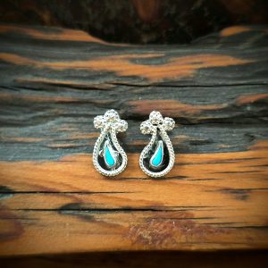 Paisley Silver Earrings Zuni
