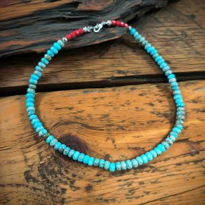 Turquoise & Red Trade Beads Pueblo Necklace