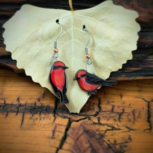 Vermillion Flycatcher Earrings