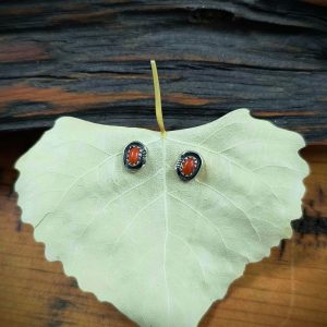 Coral Stud Zuni Earrings