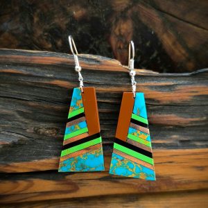Inlay with Copper Pueblo Earrings